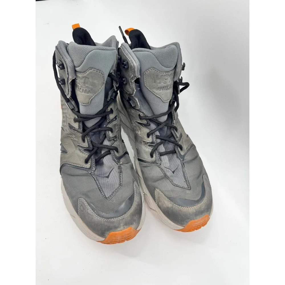 Hoka Anacapa Mid GTX Men 14 Grey Gore-Tex Hiking Boots Waterproof Vibram